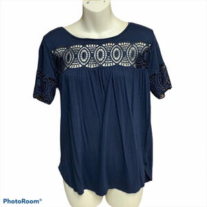 Loft navy blue delicate blouse size S
